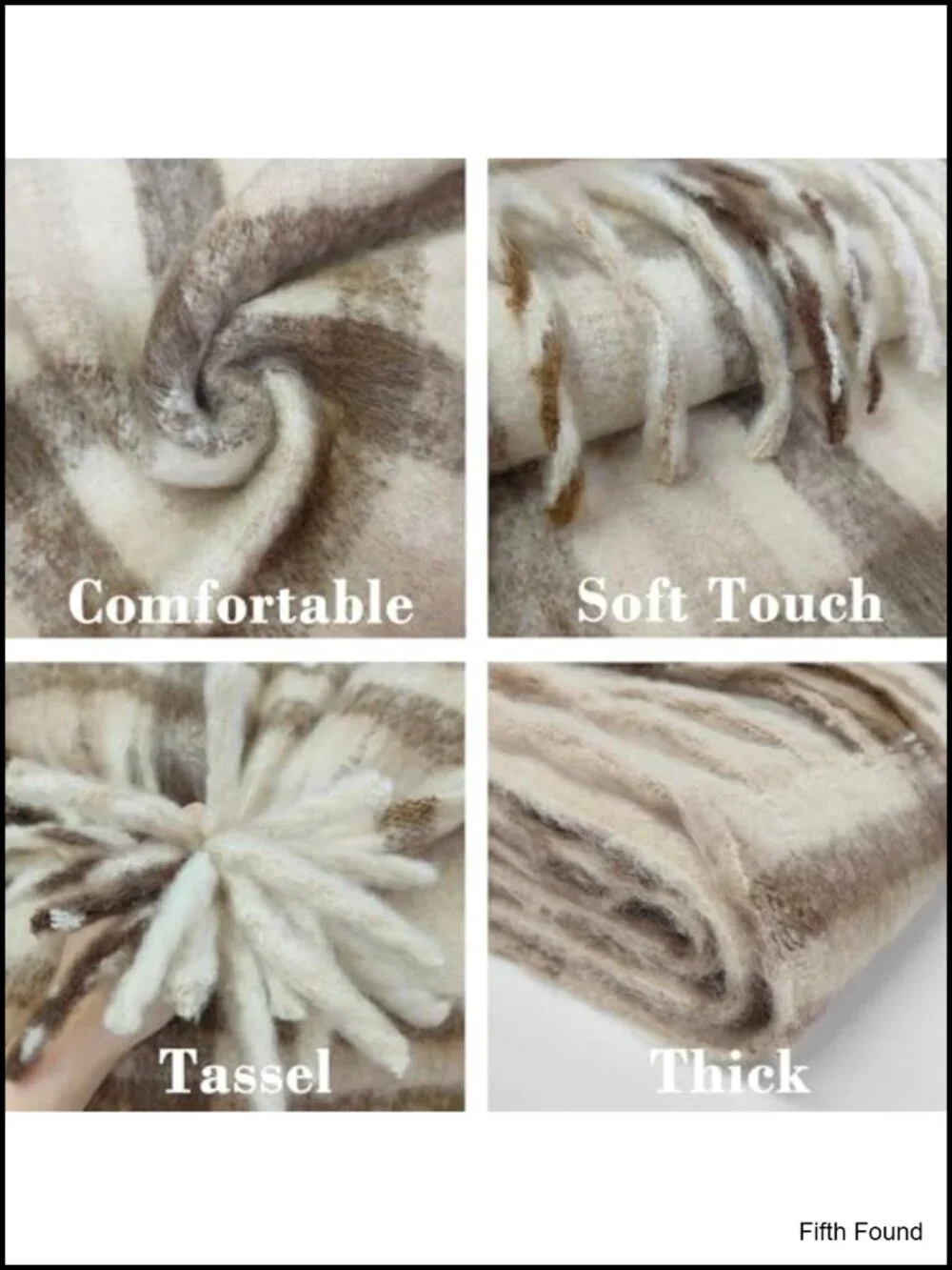 Women's Plaid Shawl Wrap Fringe Blanket Scarf Winter Poncho